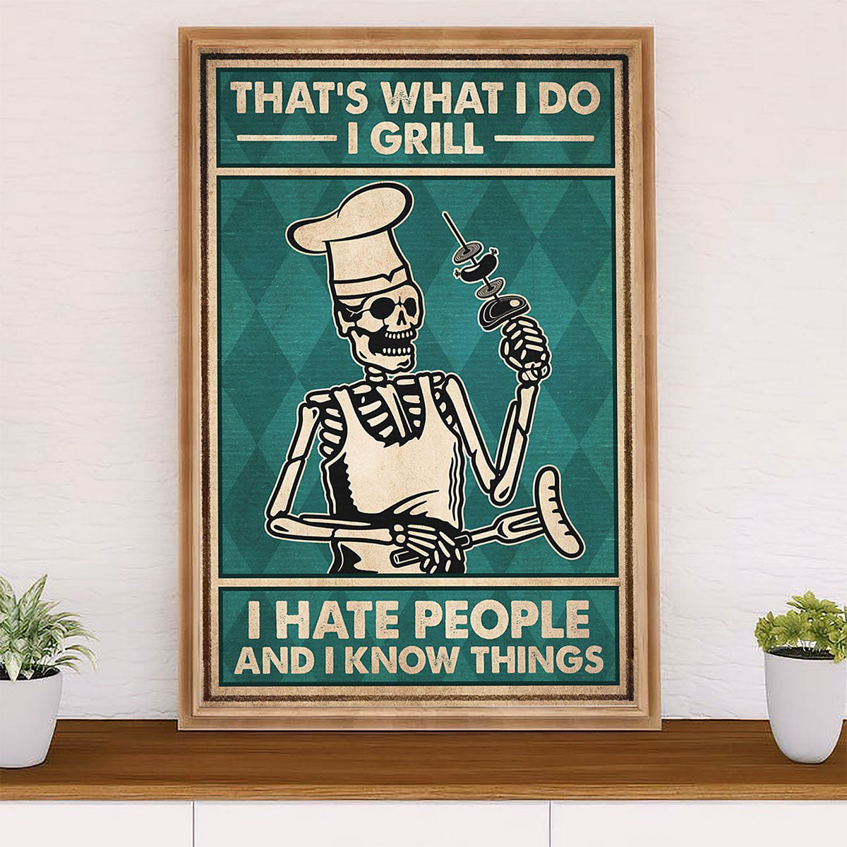 Camping Canvas | That's What I Do I Grill, I Hate People & Know Things | Wall Art Gift for Campers