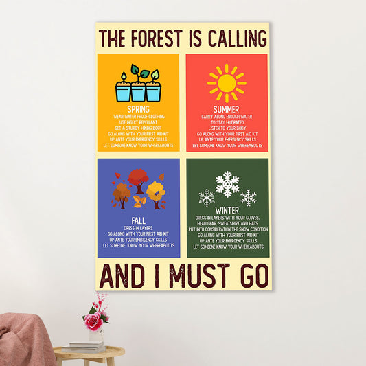 Camping Canvas | The Forest Is Calling & I Must Go | Wall Art Gift for Campers