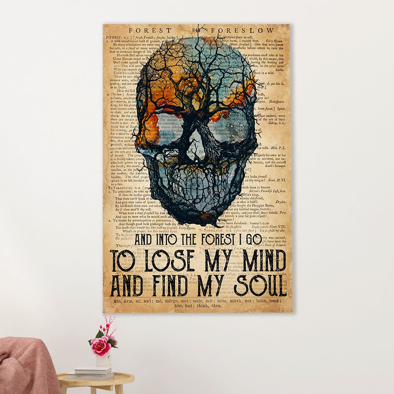 Camping Canvas | Into The Forest I Go To Lose My Mind | Wall Art Gift for Campers