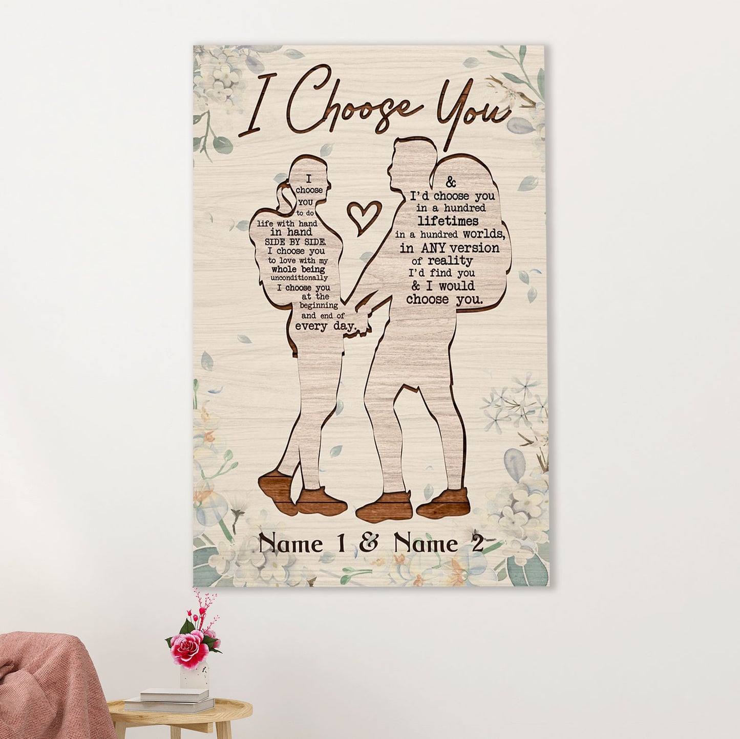 Camping Canvas | Personalized Couple Name - I Choose You | Wall Art Gift for Campers