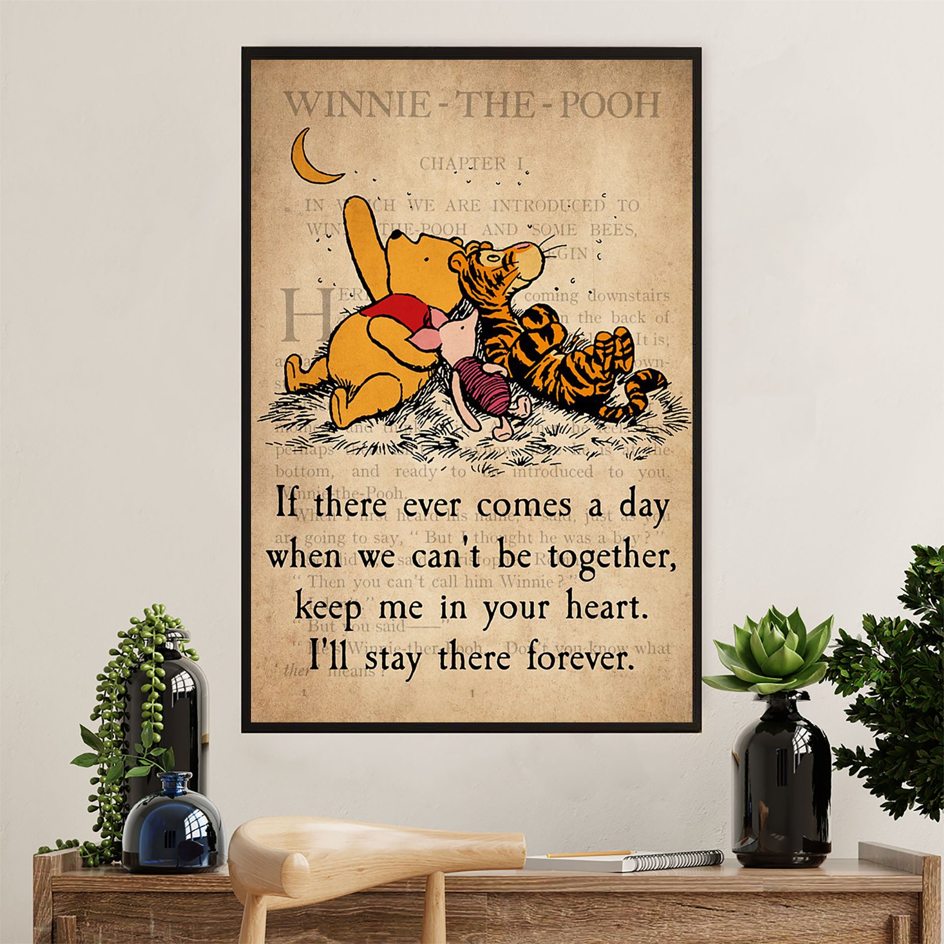 Books Lover Canvas Prints | Winnie The Pooh | Wall Art Gift for Books Reader