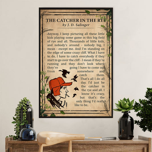 Books Lover Poster Prints | The Catcher In The Rye | Wall Art Gift for Books Reader