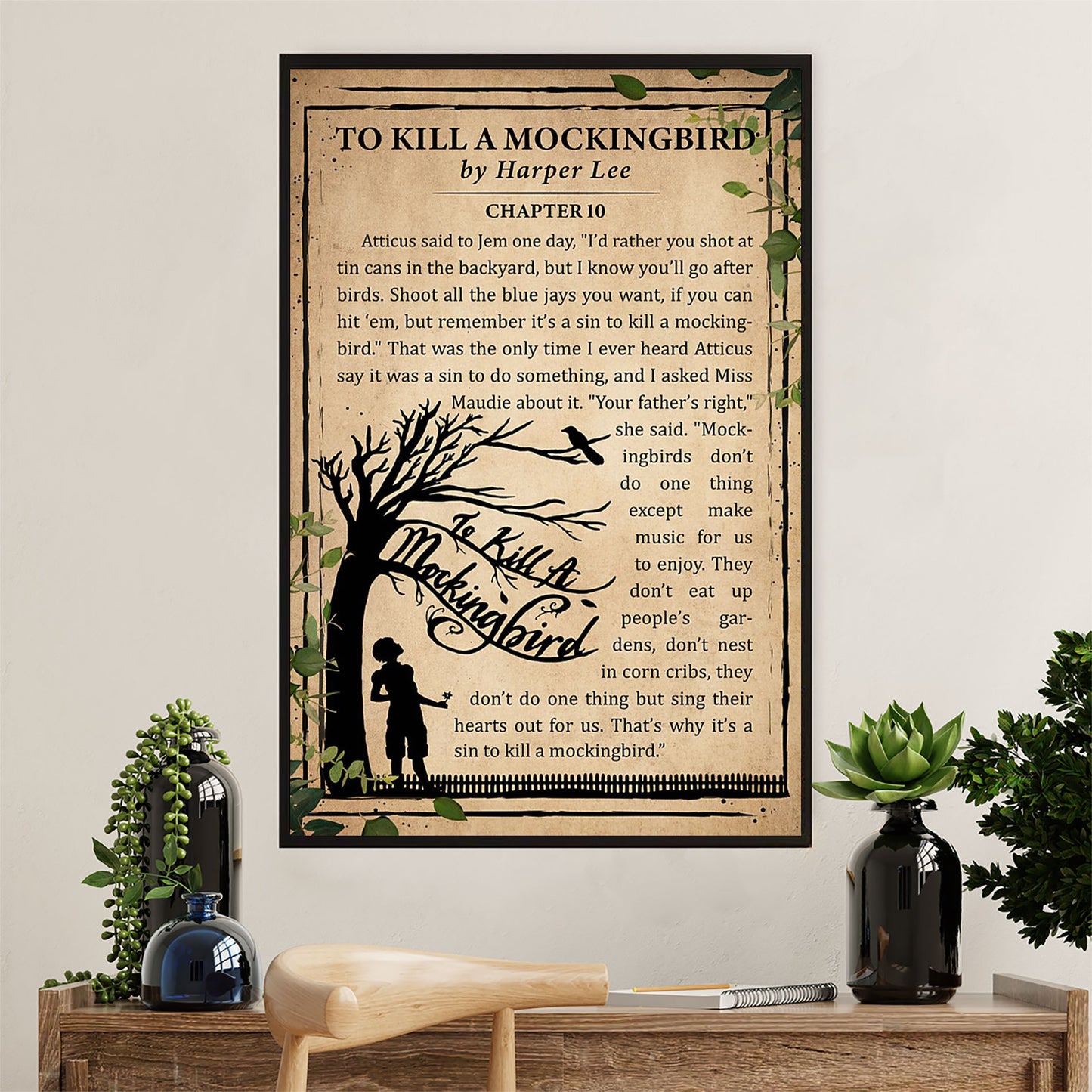 Books Lover Canvas Prints | To Kill A Mockingbird | Wall Art Gift for Books Reader