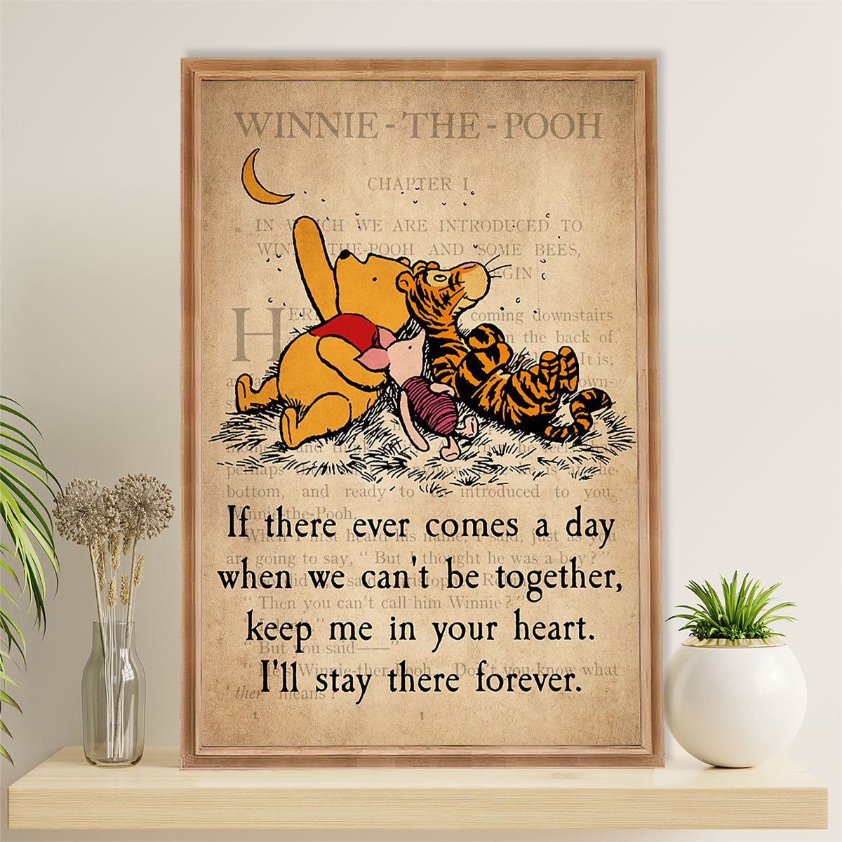 Books Lover Canvas Prints | Winnie The Pooh | Wall Art Gift for Books Reader