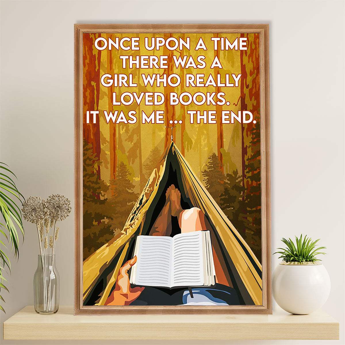 Books Lover Canvas Prints | There Was A Girl Who Really Loved Books | Wall Art Gift for Books Reader