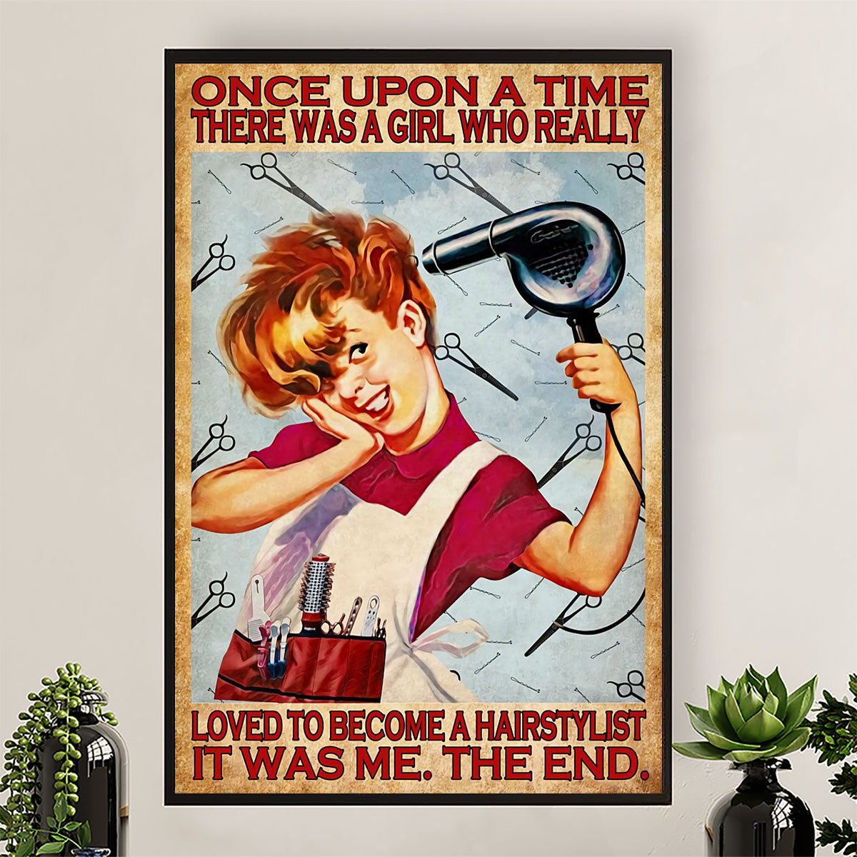 Hairdresser Canvas There Was A Girl Who Really Loved To Be A Hairstylist | Wall Art Gift for Hairstylists