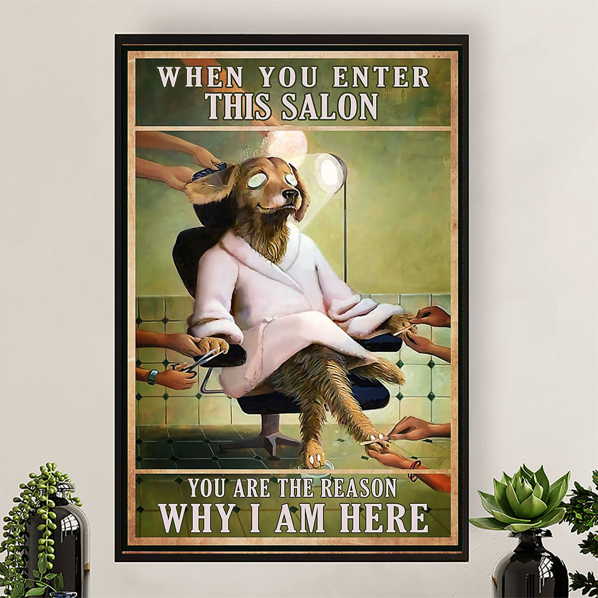 Hairdresser Canvas When You Enter This Salon | Wall Art Gift for Hairstylists
