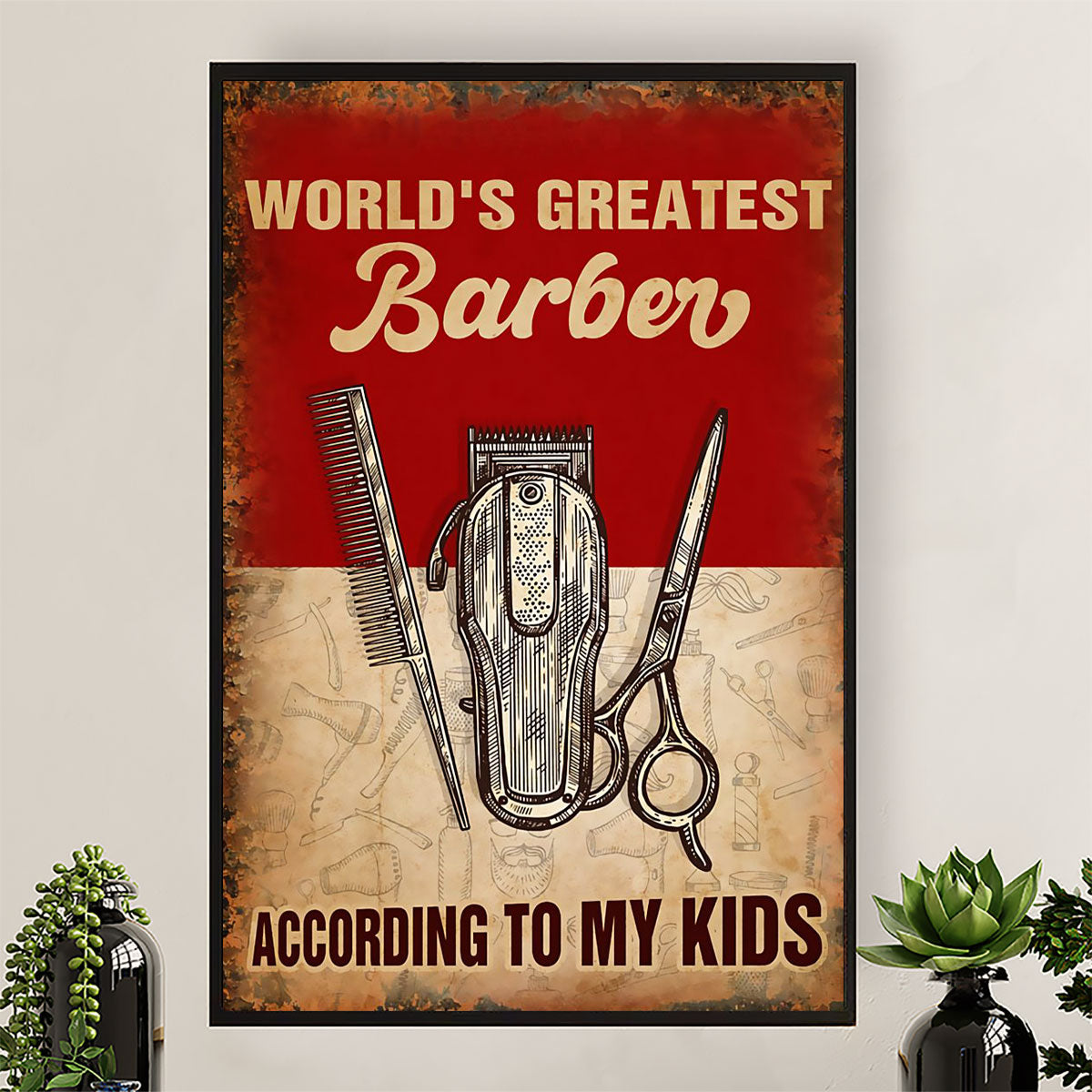 Hairdresser Canvas World's Greatest Barber | Wall Art Gift for Hairstylists
