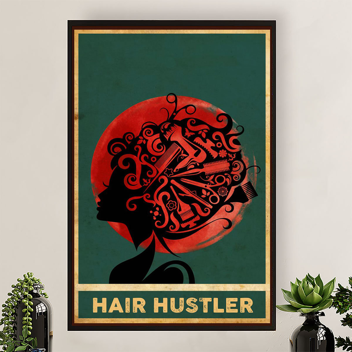 Hairdresser Canvas Hair Hustler | Wall Art Gift for Hairstylists