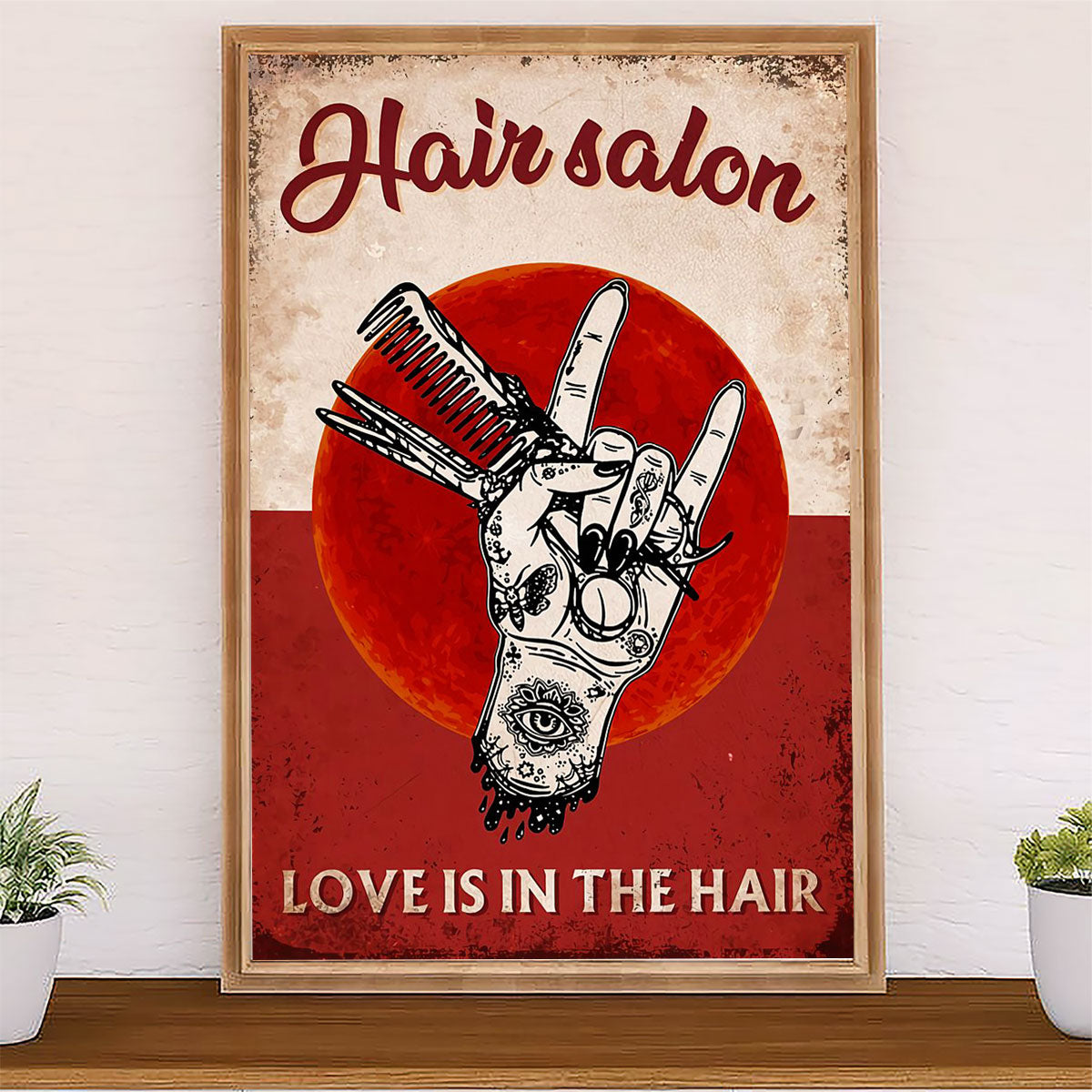 Hairdresser Canvas Hair Salon - Love Is In The Hair | Wall Art Gift for Hairstylists