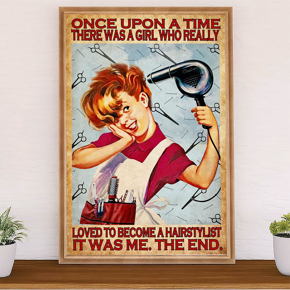 Hairdresser Canvas There Was A Girl Who Really Loved To Be A Hairstylist | Wall Art Gift for Hairstylists