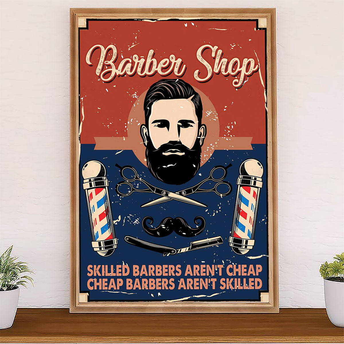 Hairdresser Canvas Barber Shop - Skilled Barber Aren't Cheap | Wall Art Gift for Hairstylists