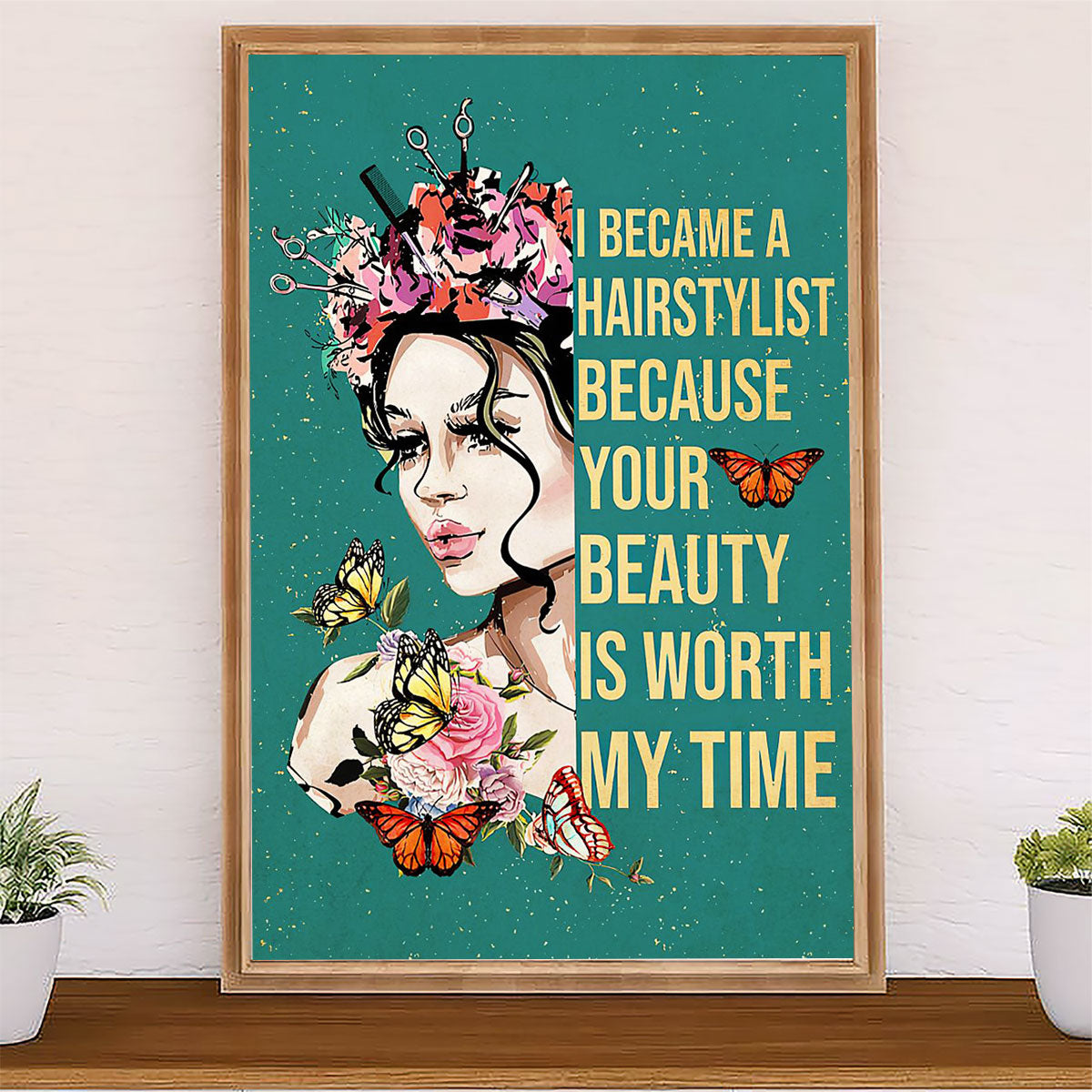 Hairdresser Canvas I Became A Hairstylist Because | Wall Art Gift for Hairstylists