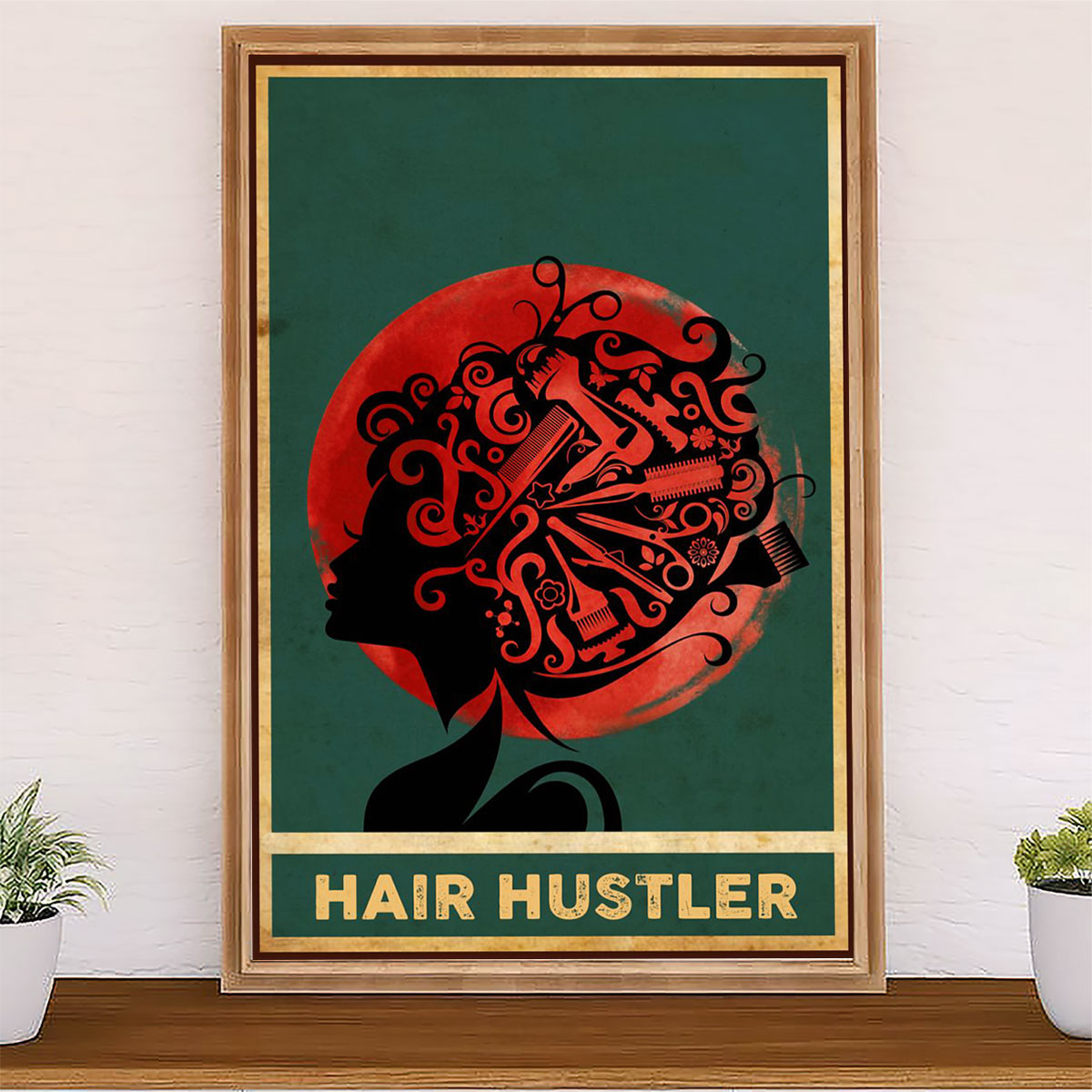 Hairdresser Canvas Hair Hustler | Wall Art Gift for Hairstylists