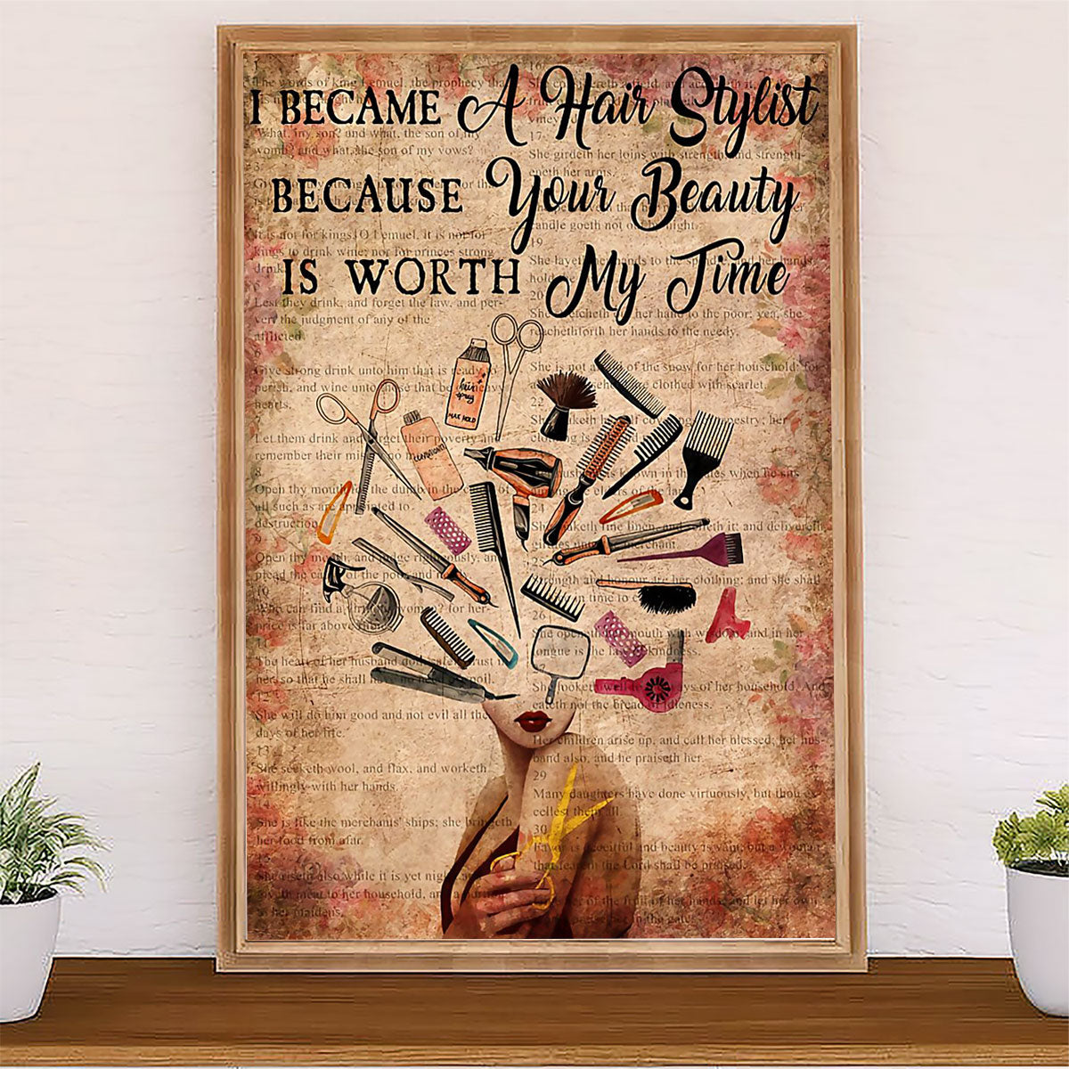 Hairdresser Canvas I Became A Hair Stylist Because | Wall Art Gift for Hairstylists