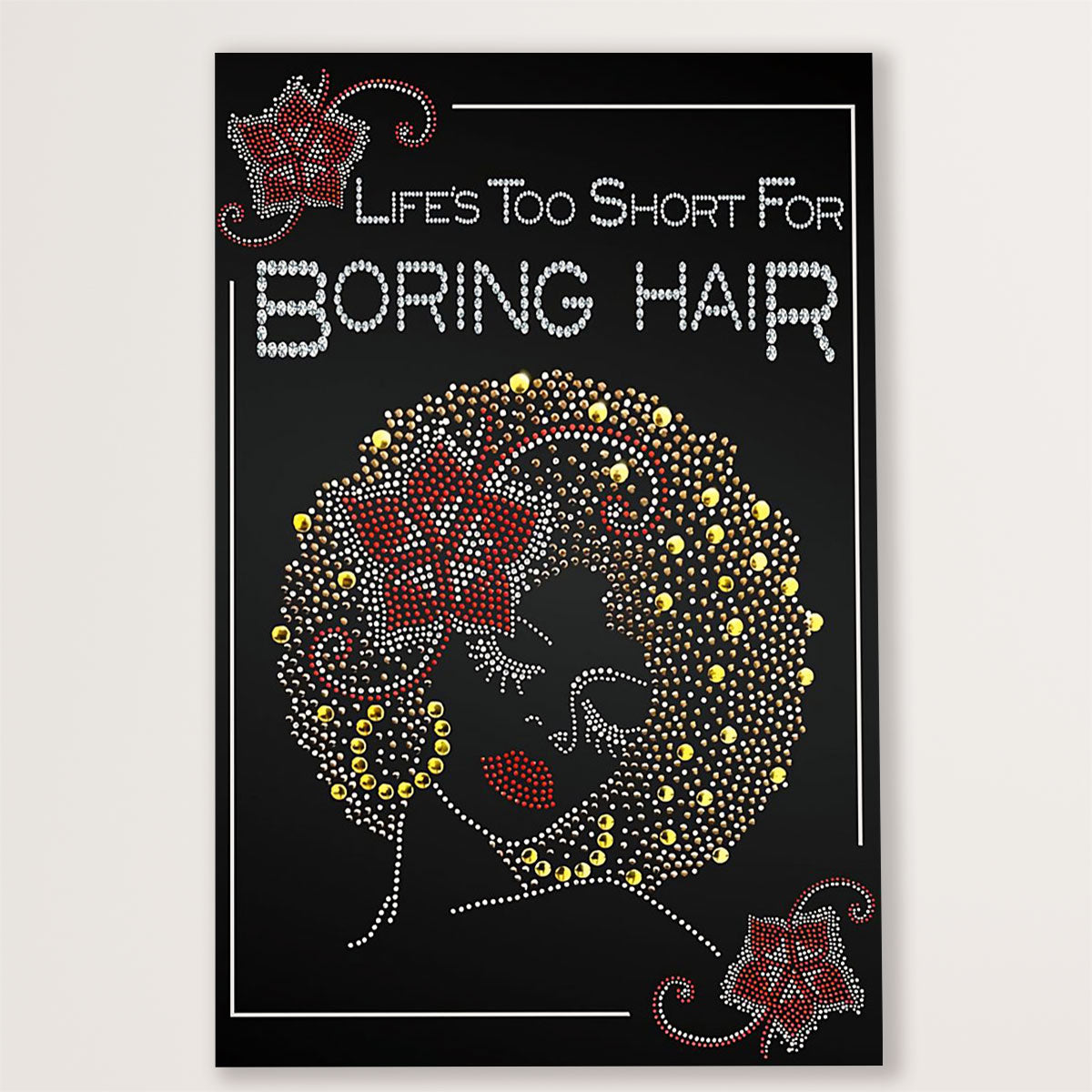 Hairdresser Canvas Life's Too Short For Boring Hair | Wall Art Gift for Hairstylists