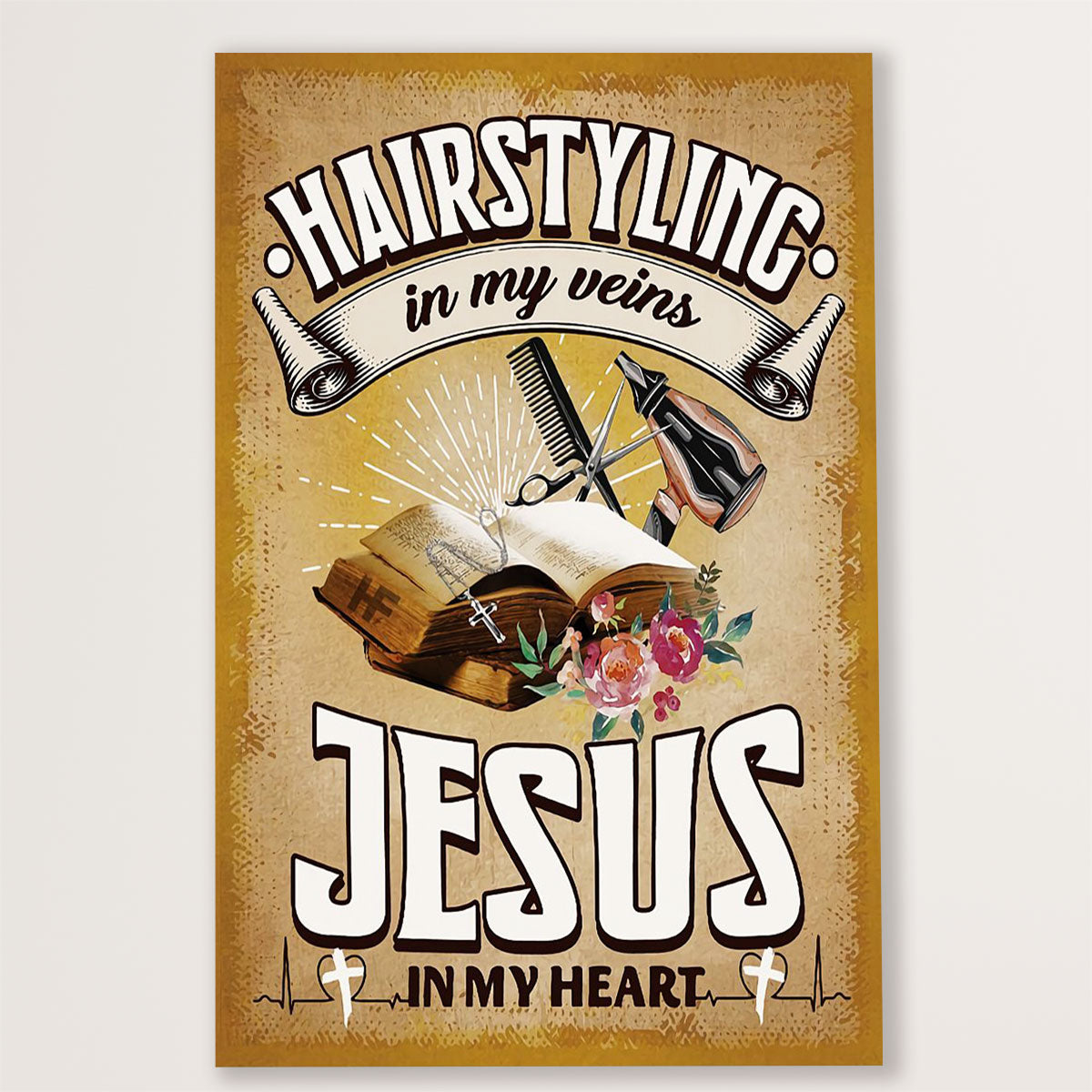 Hairdresser Poster Hairstylinic In My Veins | Wall Art Gift for Hairstylists