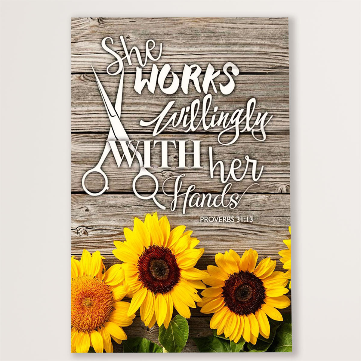 Hairdresser Canvas She Works Willingly With Her Hands | Wall Art Gift for Hairstylists
