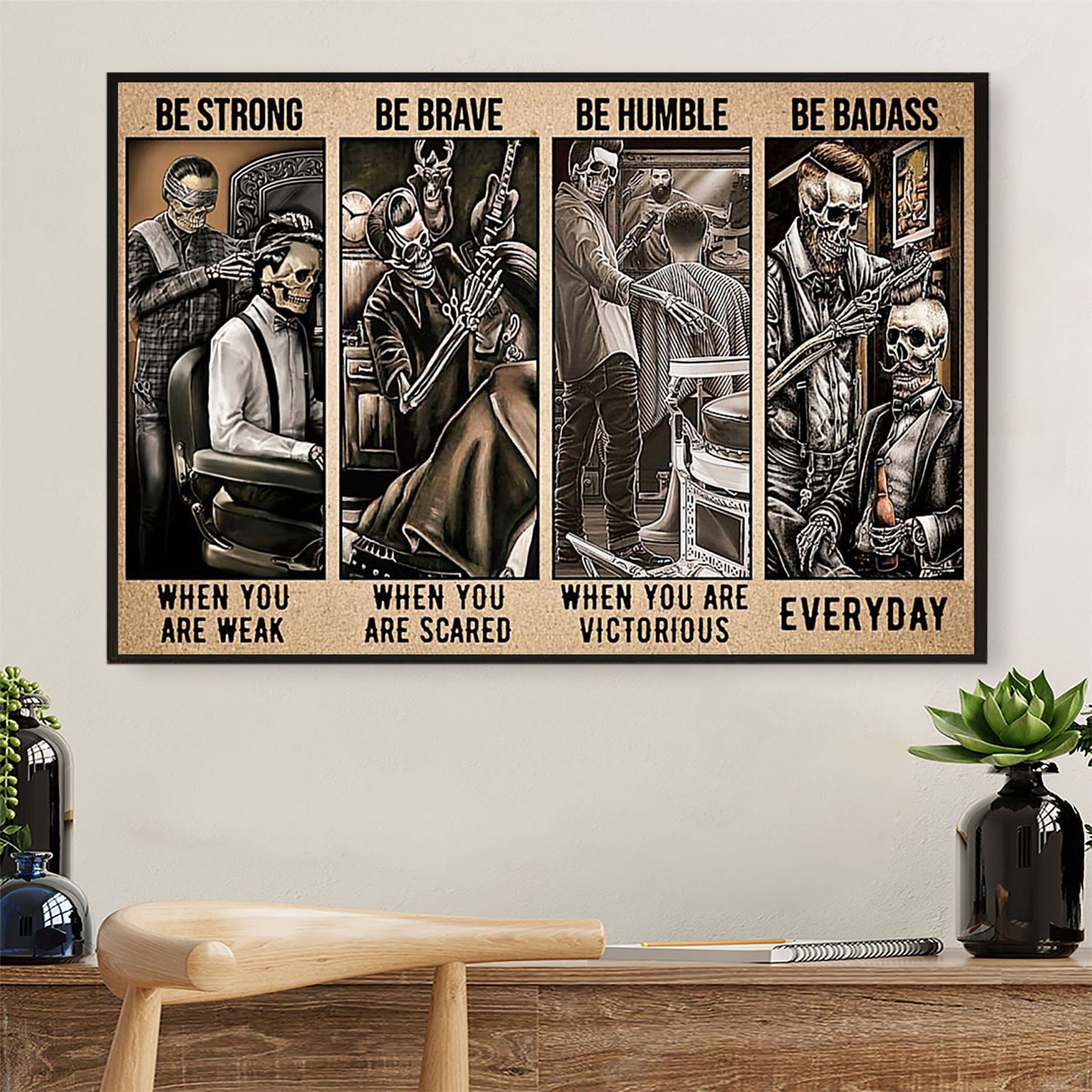 Hairdresser Poster Be Strong When You Are Weak | Wall Art Gift for Hairstylists