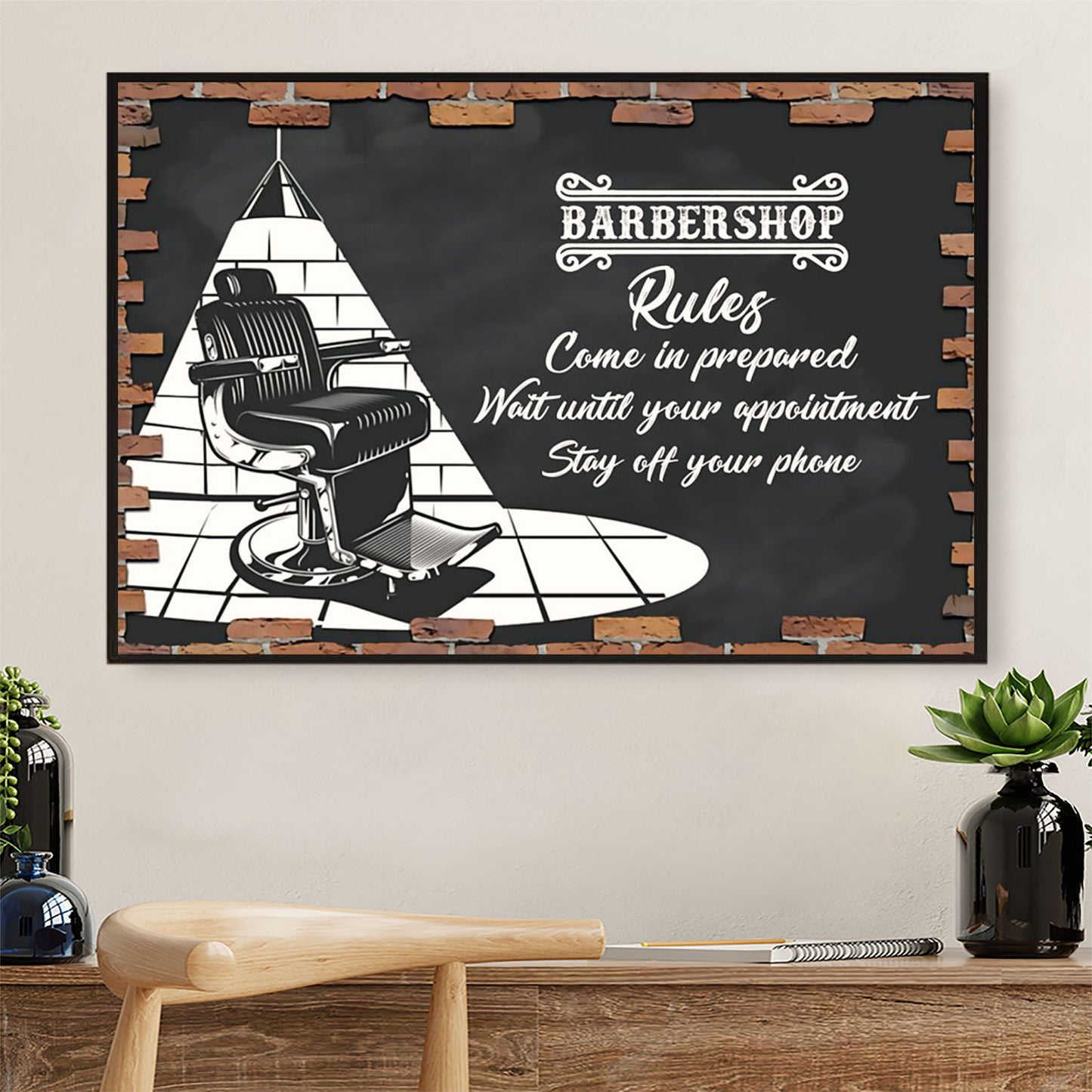 Hairdresser Poster Barbershop Rules | Wall Art Gift for Hairstylists