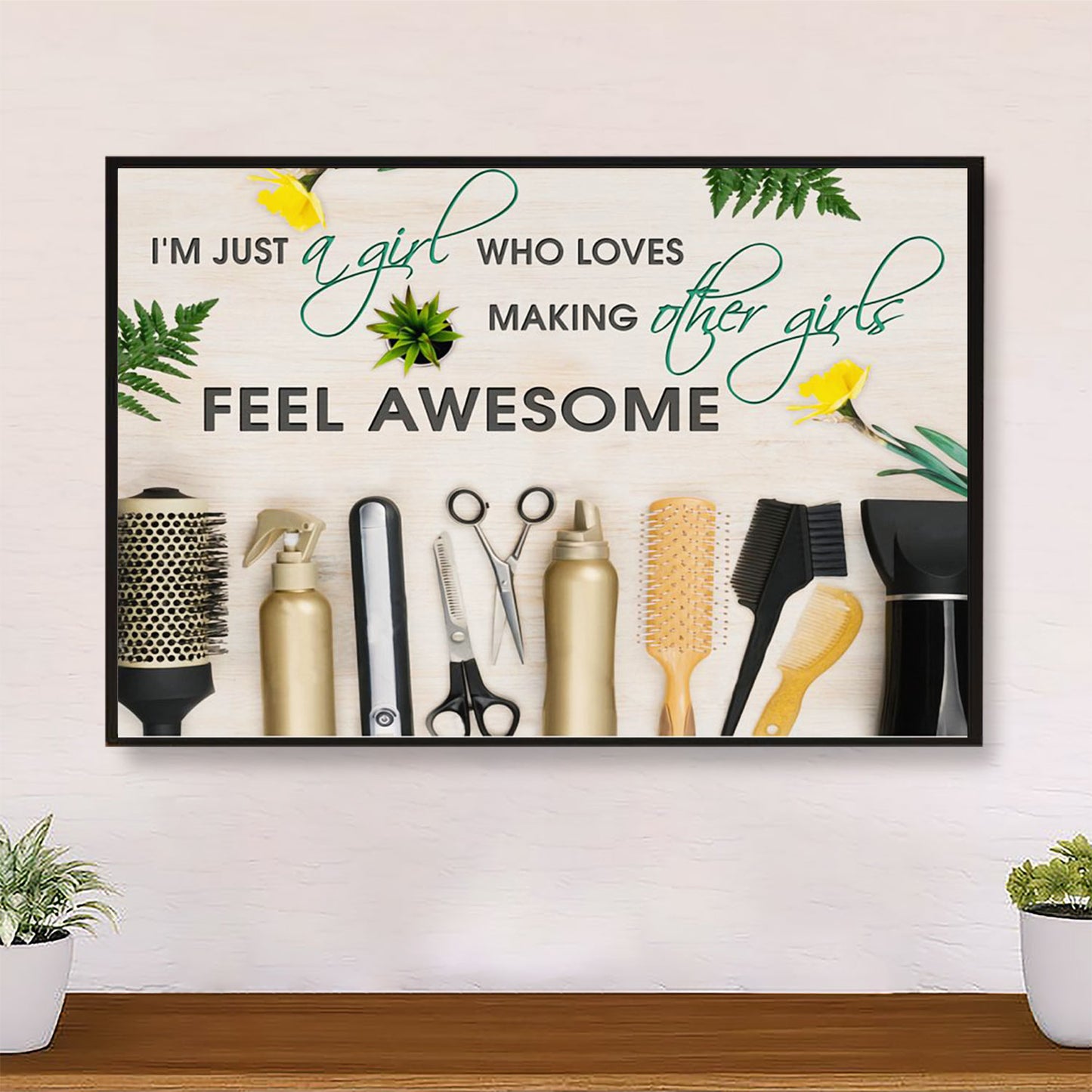 Hairdresser Poster Just A Girl Who Loves Making Other Girls | Wall Art Gift for Hairstylists