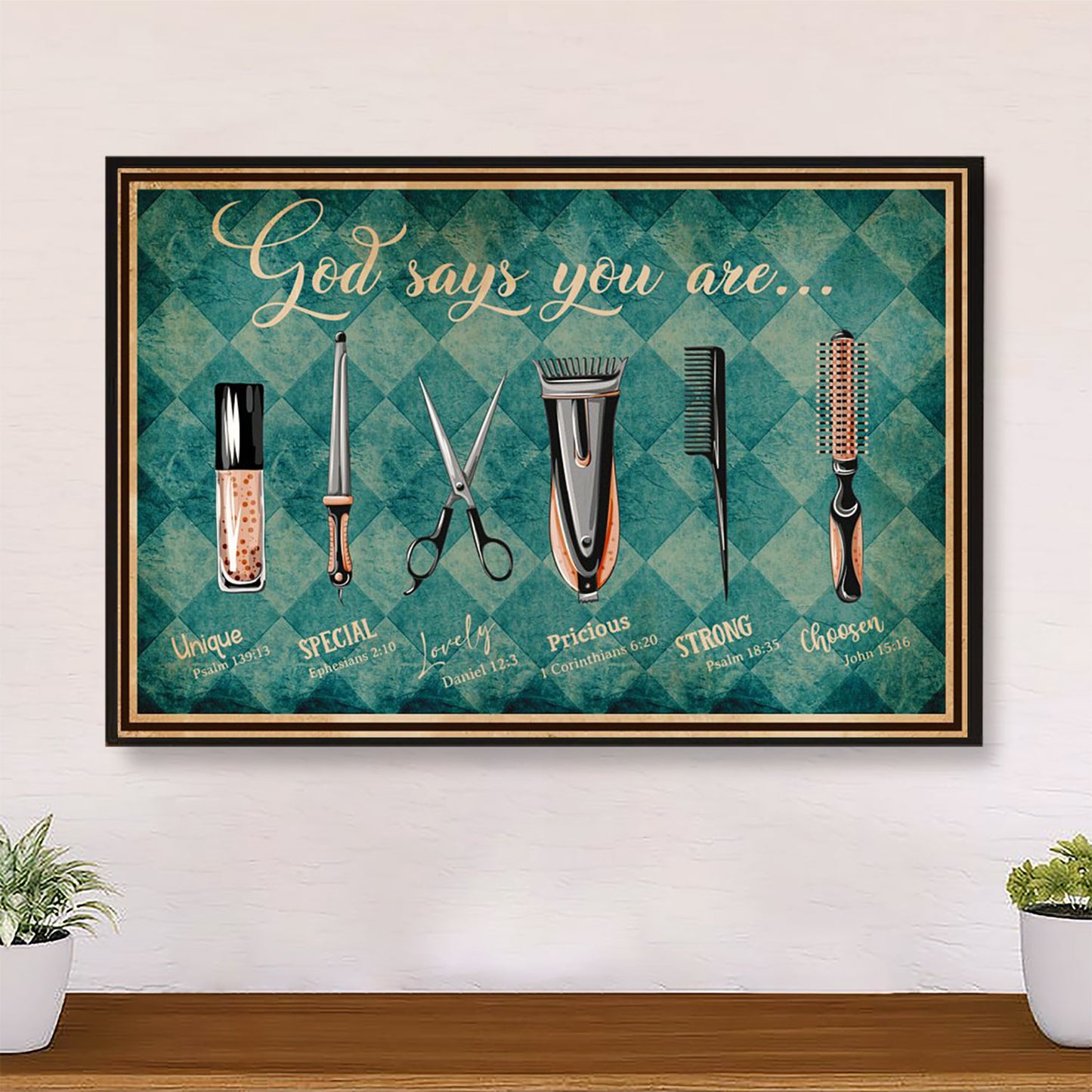 Hairdresser Poster God Says You Are | Wall Art Gift for Hairstylists