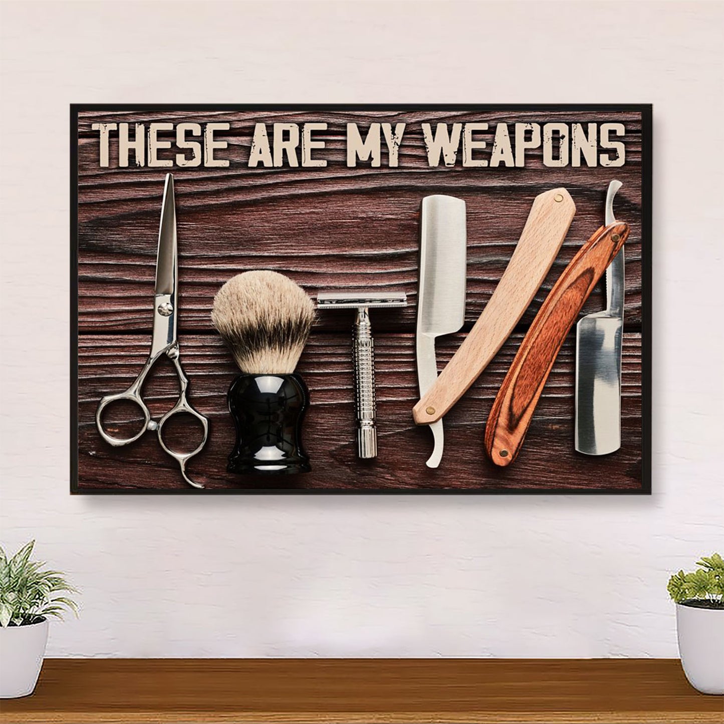 Hairdresser Poster These Are My Weapons | Wall Art Gift for Hairstylists