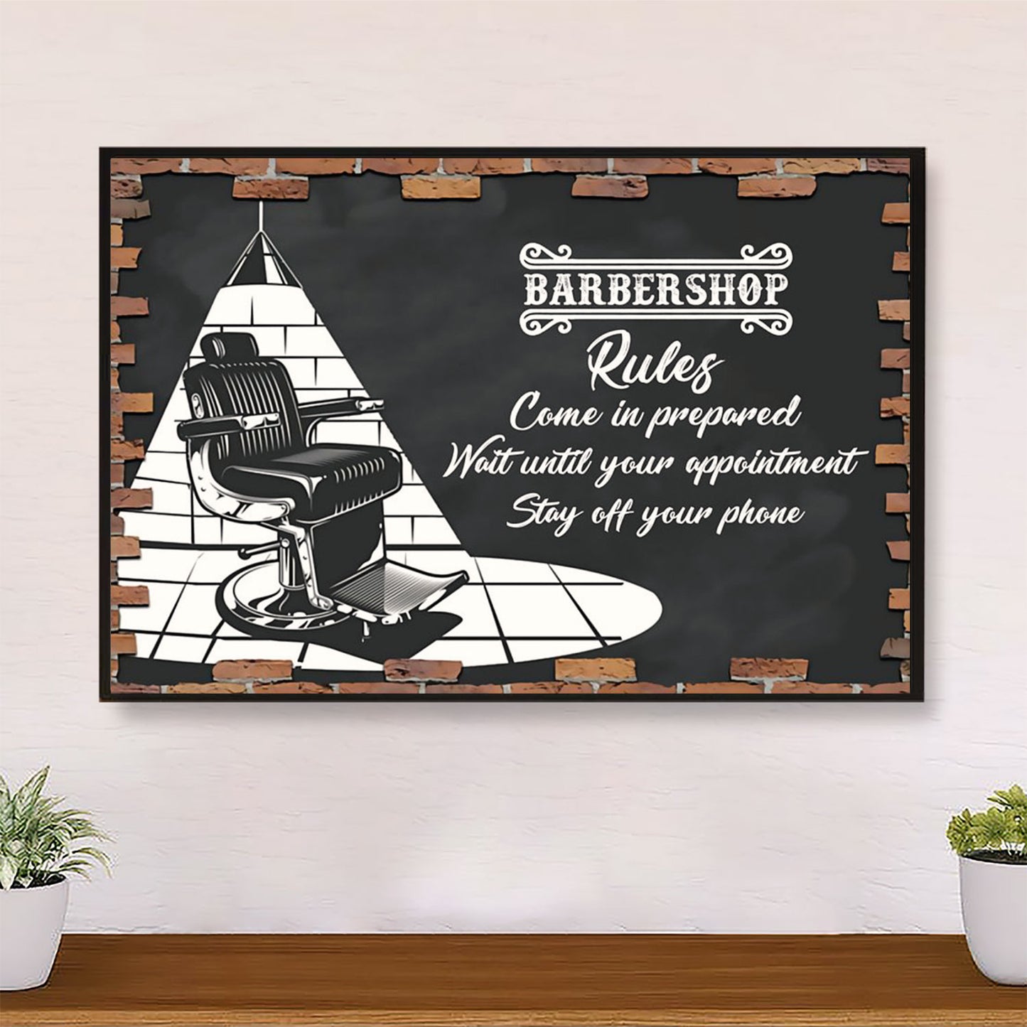 Hairdresser Poster Barbershop Rules | Wall Art Gift for Hairstylists