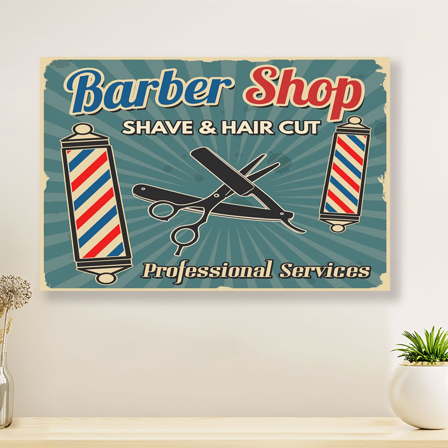 Hairdresser Poster Barber Shop Shave & Hair Cut | Wall Art Gift for Hairstylists