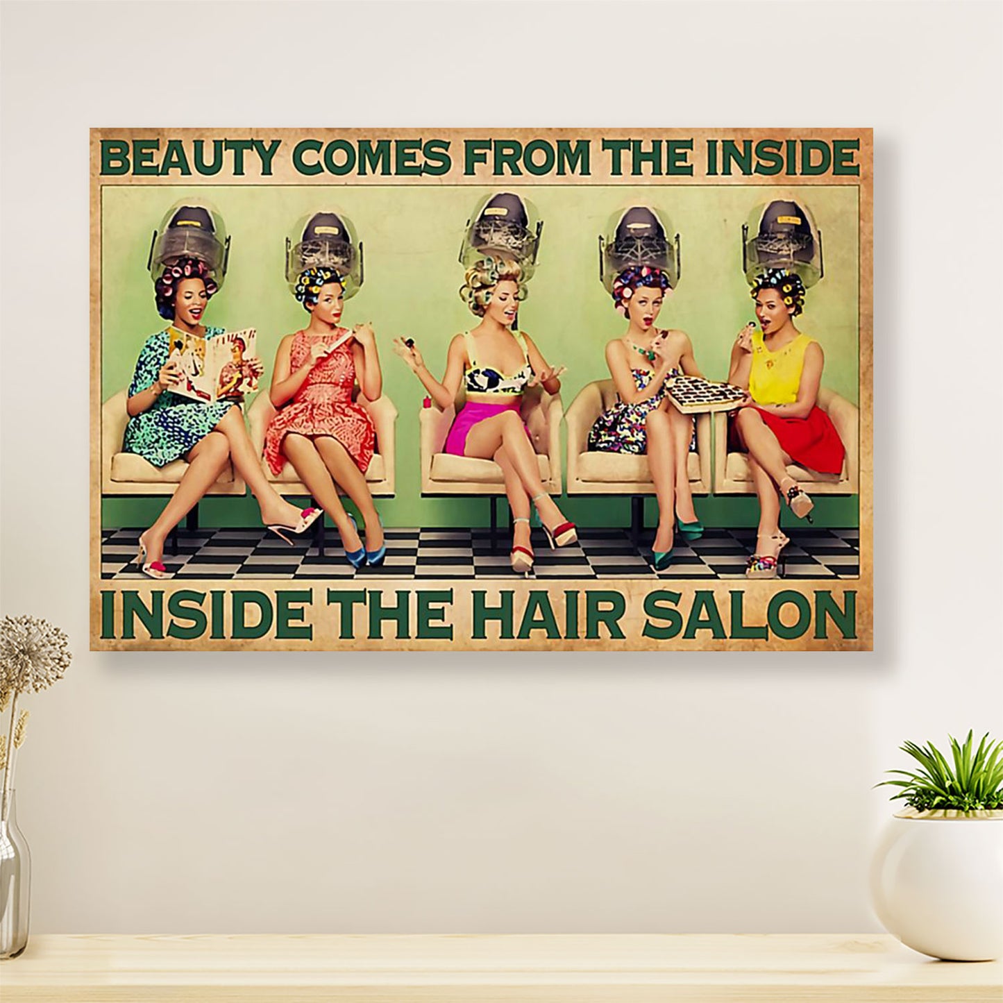 Hairdresser Poster Beauty Comes From The Inside | Wall Art Gift for Hairstylists