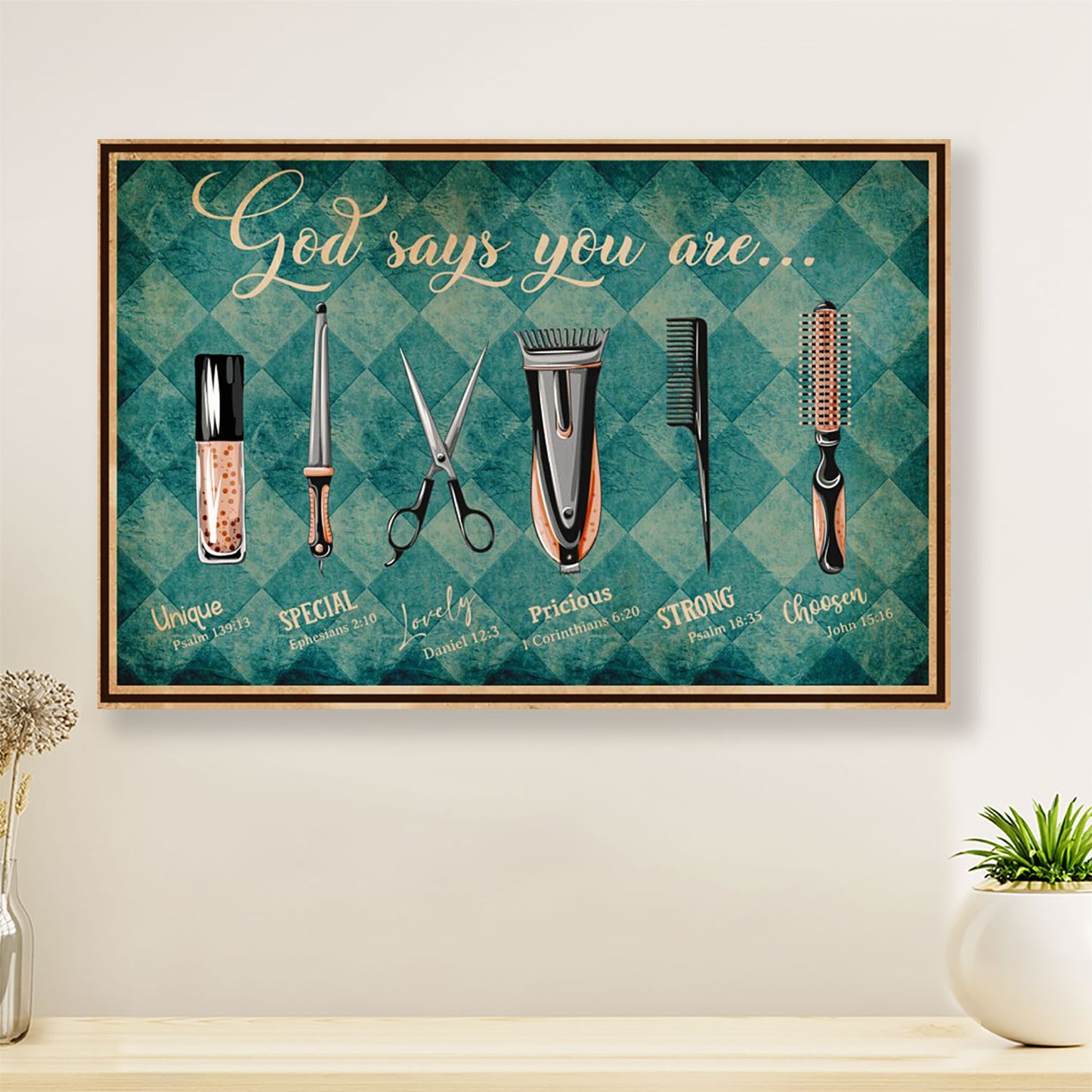 Hairdresser Poster God Says You Are | Wall Art Gift for Hairstylists