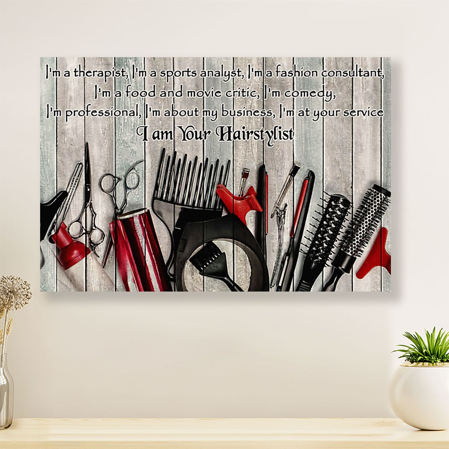 Hairdresser Poster I'm A Therapist, I'm A Sports Analyst | Wall Art Gift for Hairstylists