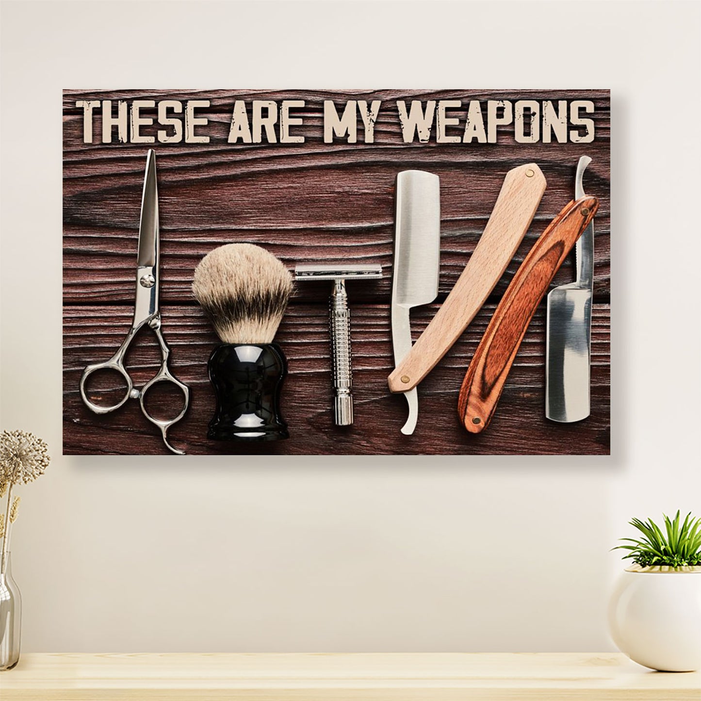 Hairdresser Poster These Are My Weapons | Wall Art Gift for Hairstylists