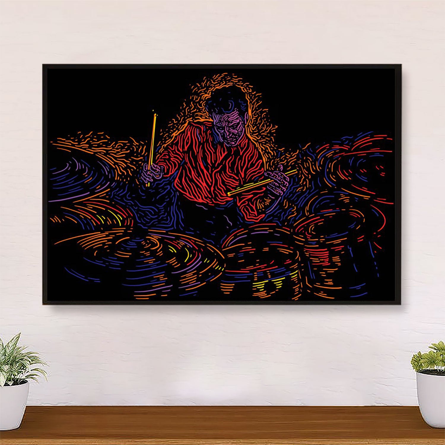 Drumming Canvas Drummer Art Painting | Wall Art Home Décor Gift for Drummer