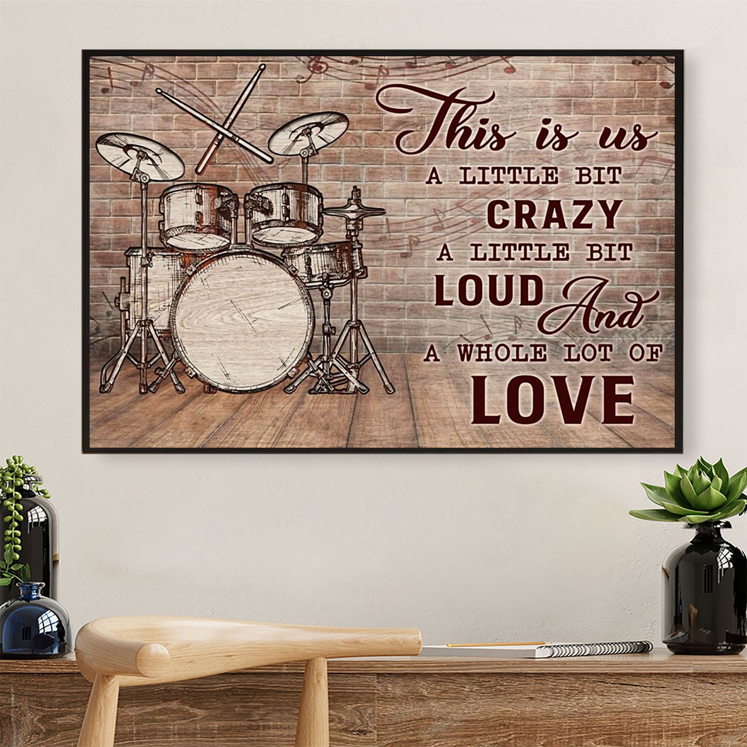 Drumming Canvas This Is us - A Little Bit Crazy | Wall Art Home Décor Gift for Drummer