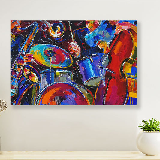 Drumming Canvas Watercolor Drummer Art Painting | Wall Art Home Décor Gift for Drummer