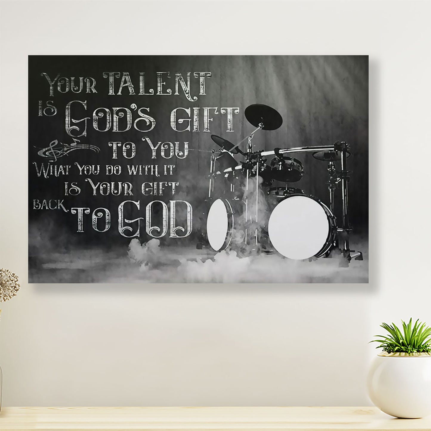 Drumming Canvas Your Talent Is God's Gift To You | Wall Art Home Décor Gift for Drummer