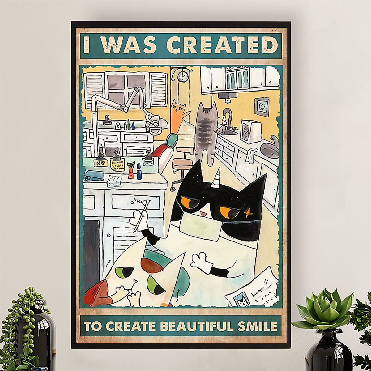 Dental Canvas I Was Created To Create Beautiful Smile | Wall Art Gift for Dentist
