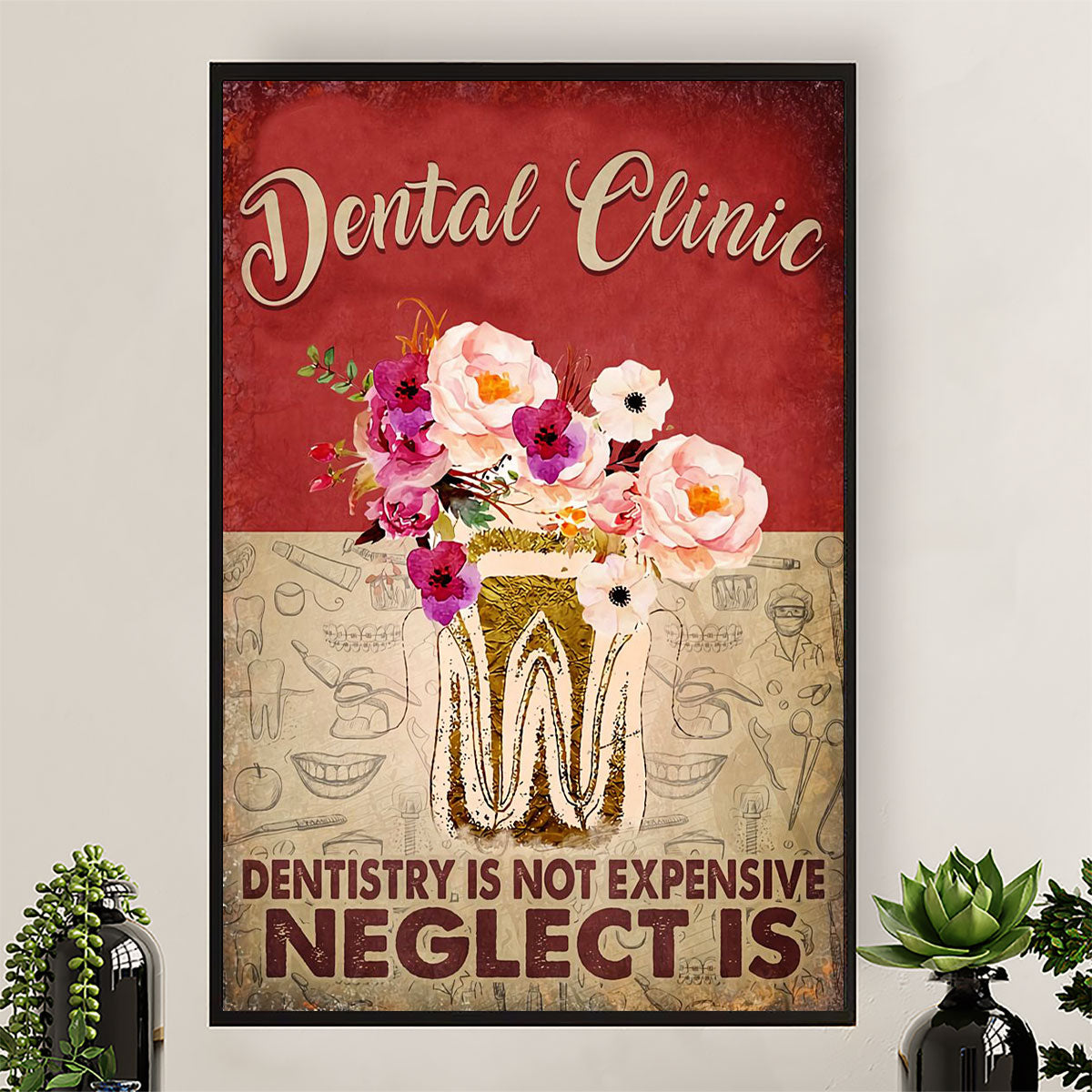 Dental Poster Dental Clinic Tooth | Wall Art Gift for Dentist