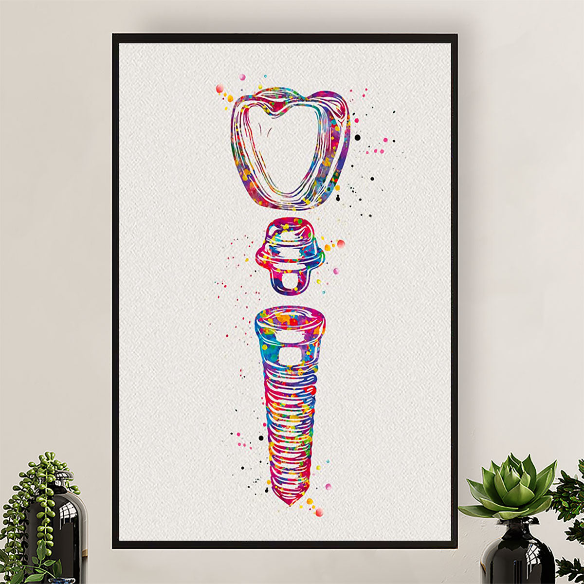 Dental Poster Watercolor Tooth Art | Wall Art Gift for Dentist