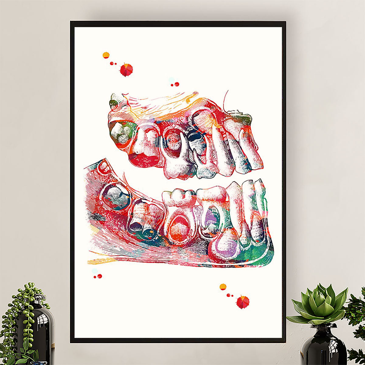Dental Poster Teeth Art Painting | Wall Art Gift for Dentist