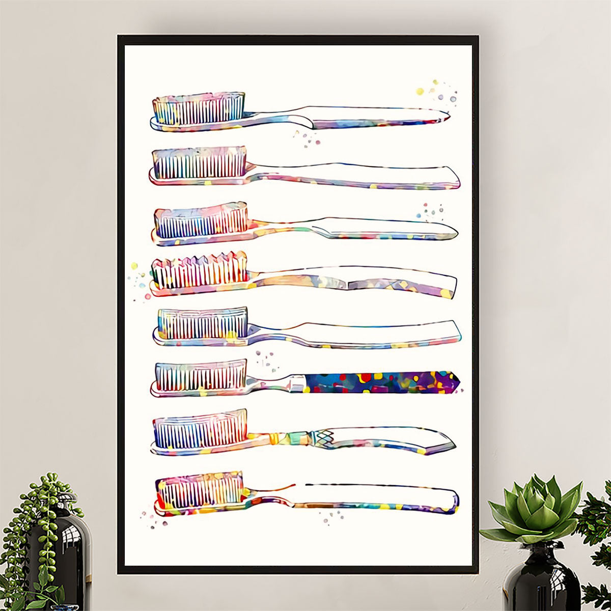 Dental Canvas Brush Your Teeth | Wall Art Gift for Dentist