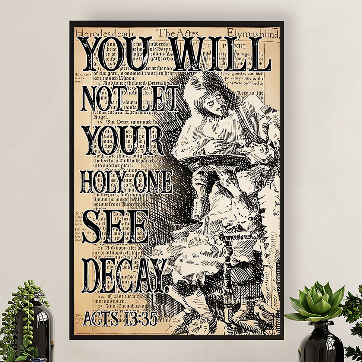 Dental Canvas You Will Not Let Your Holy One See Decay | Wall Art Gift for Dentist