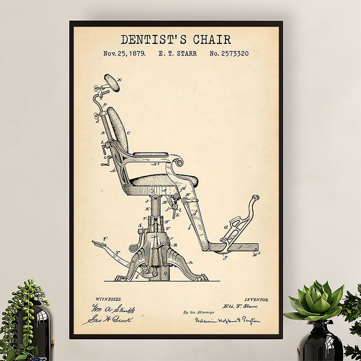 Dental Canvas Dentist's Chair | Wall Art Gift for Dentist