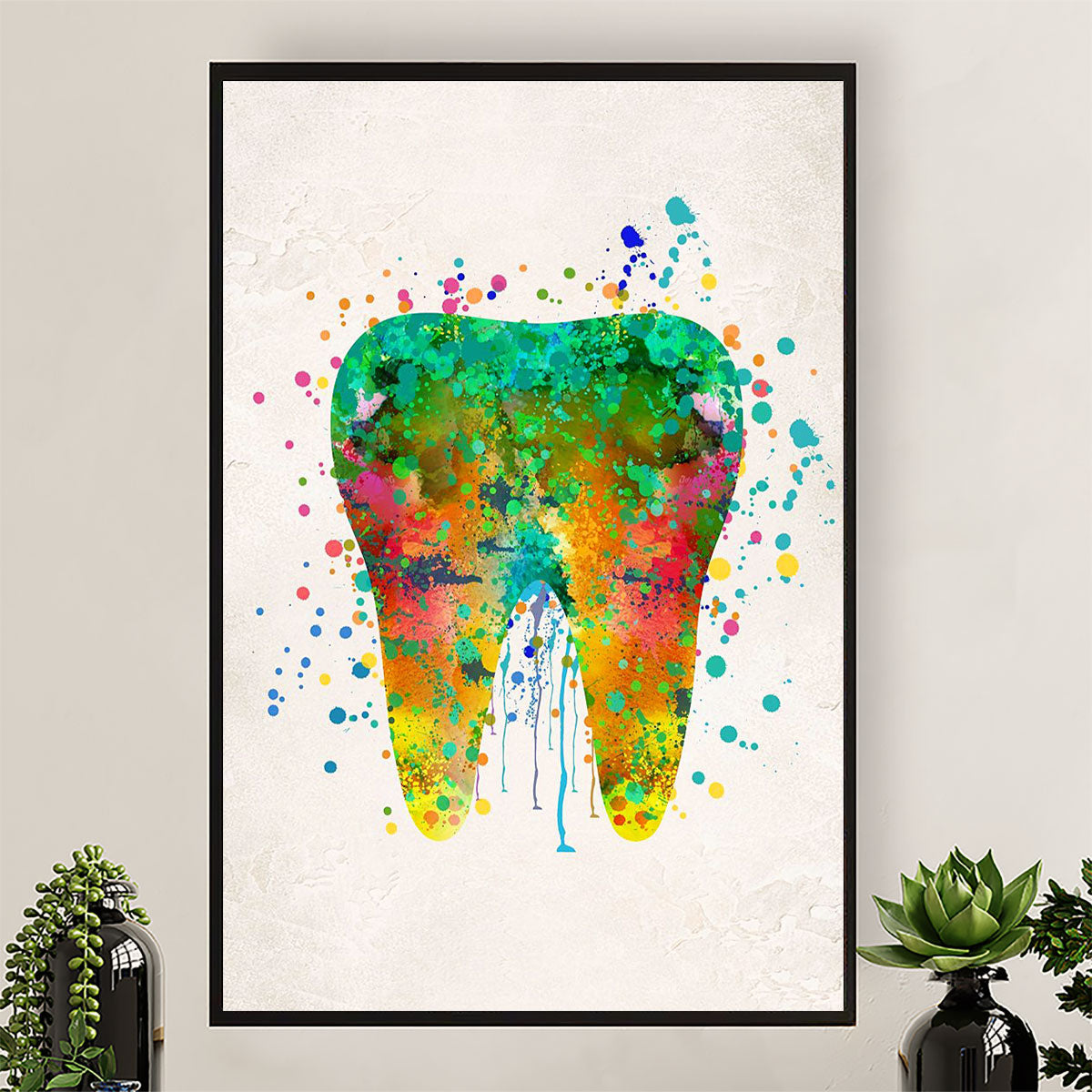 Dental Canvas Tooth Art Painting | Wall Art Gift for Dentist
