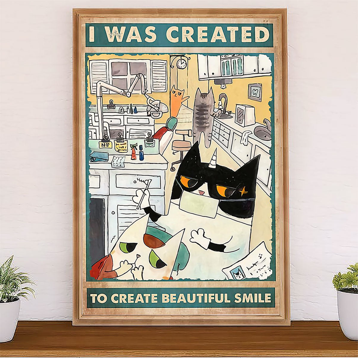 Dental Poster I Was Created To Create Beautiful Smile | Wall Art Gift for Dentist