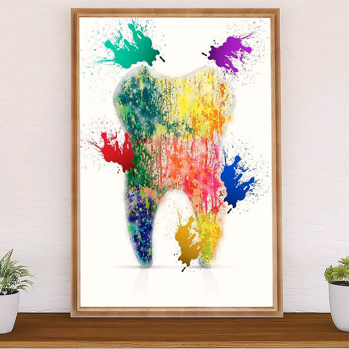 Dental Poster Watercolor Tooth Art Painting | Wall Art Gift for Dentist