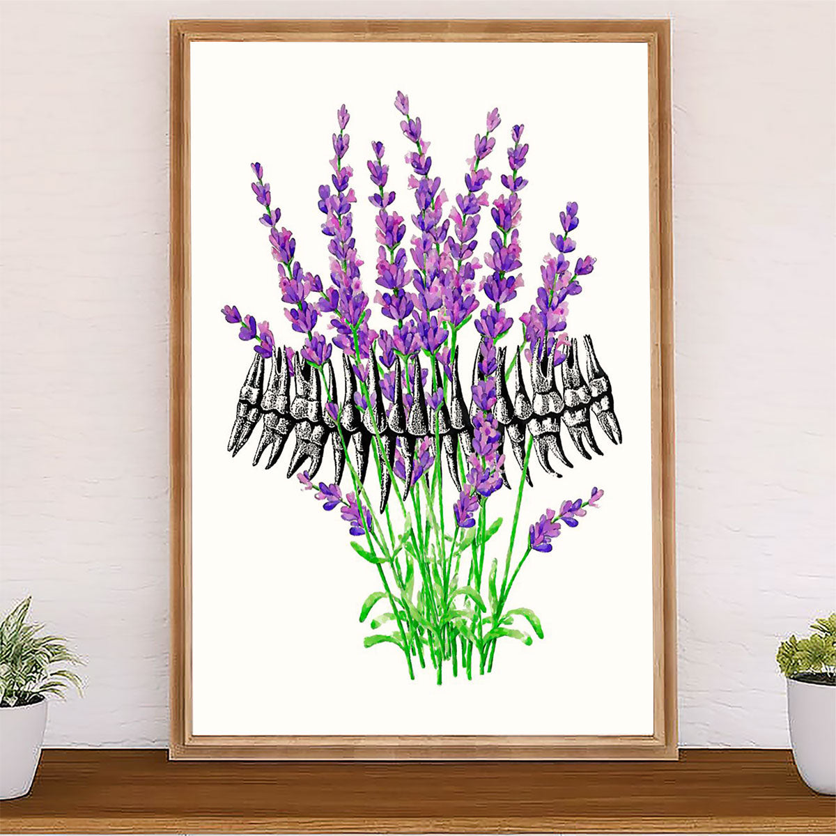 Dental Poster Lavender Teeth Art Painting | Wall Art Gift for Dentist