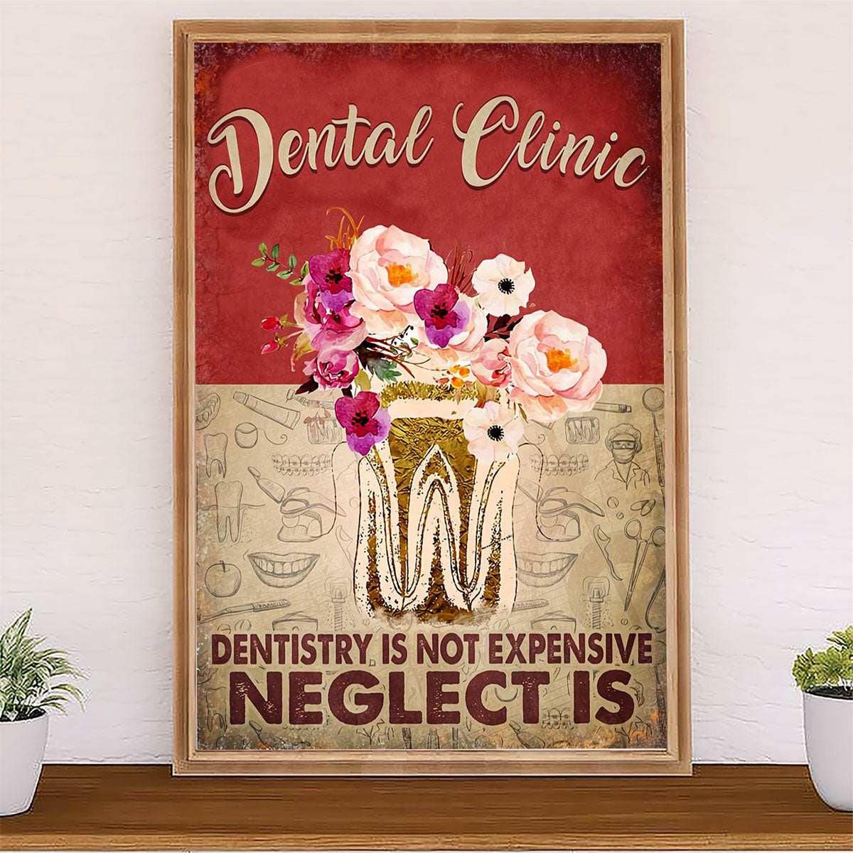 Dental Canvas Dental Clinic Tooth | Wall Art Gift for Dentist