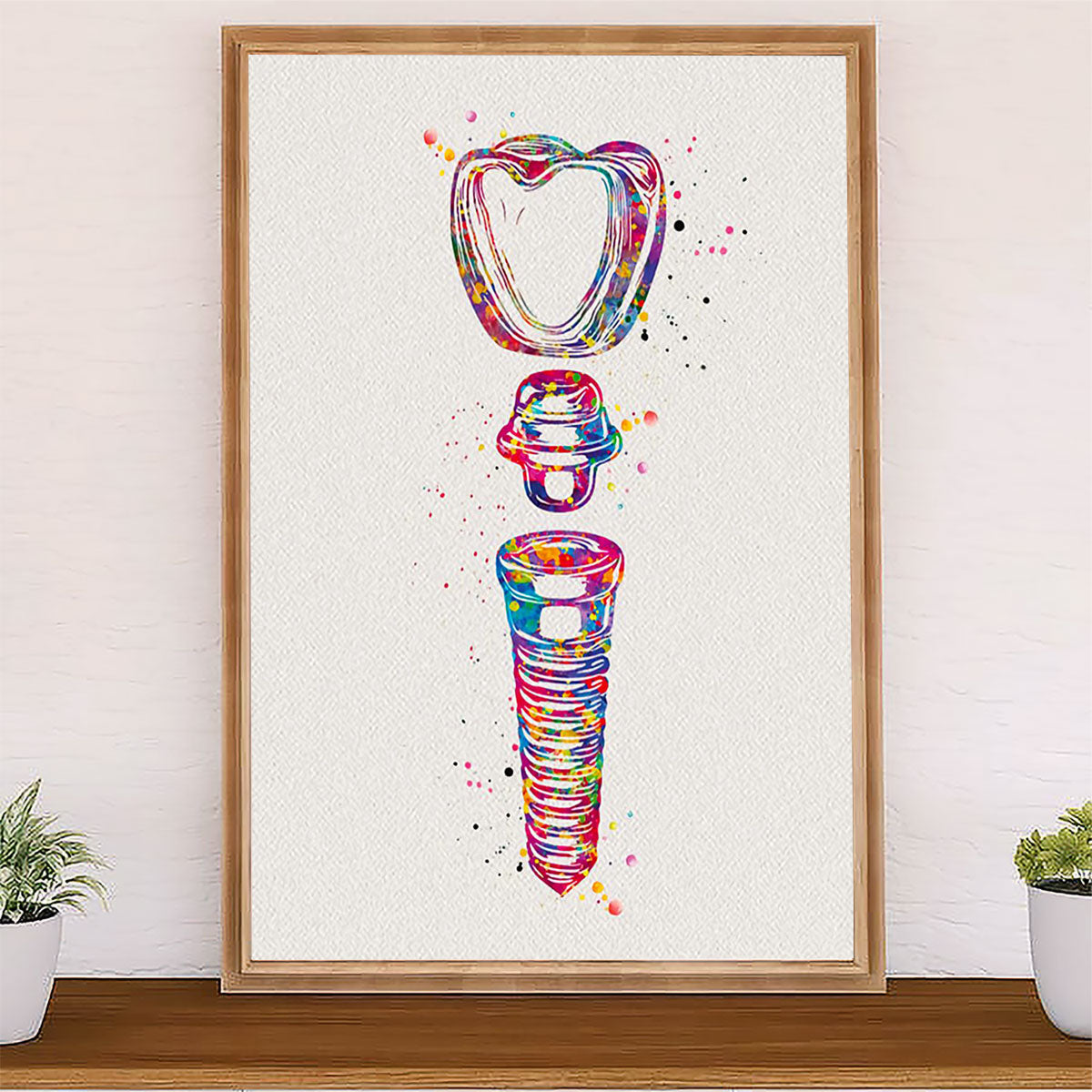 Dental Poster Watercolor Tooth Art | Wall Art Gift for Dentist